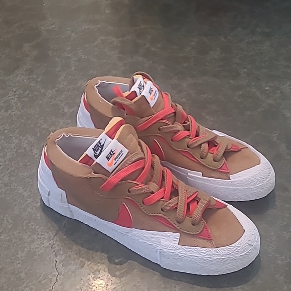 NWOT Nike  Blazer Low Sacai British Tan Sneakers Womens Sz 8.5 - Picture 5 of 12